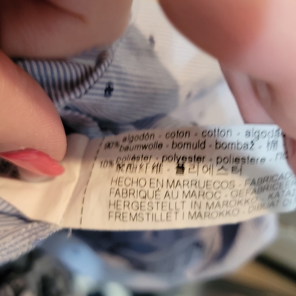 Zara Blue Swiss dot striped long sleeve wrap blouse.  Size medium - Picture 3 of 13